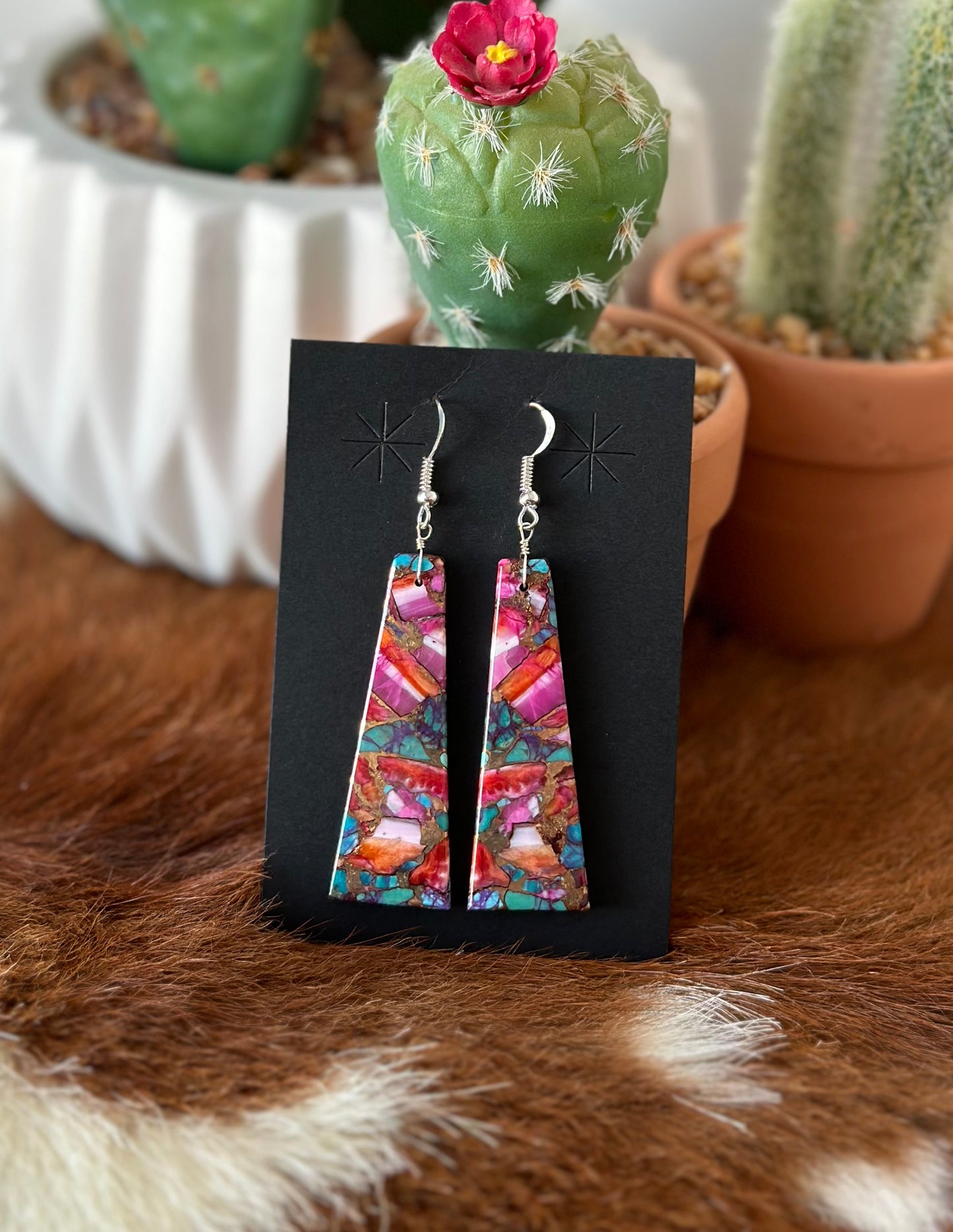 The Orange Dahlia Slab Earrings