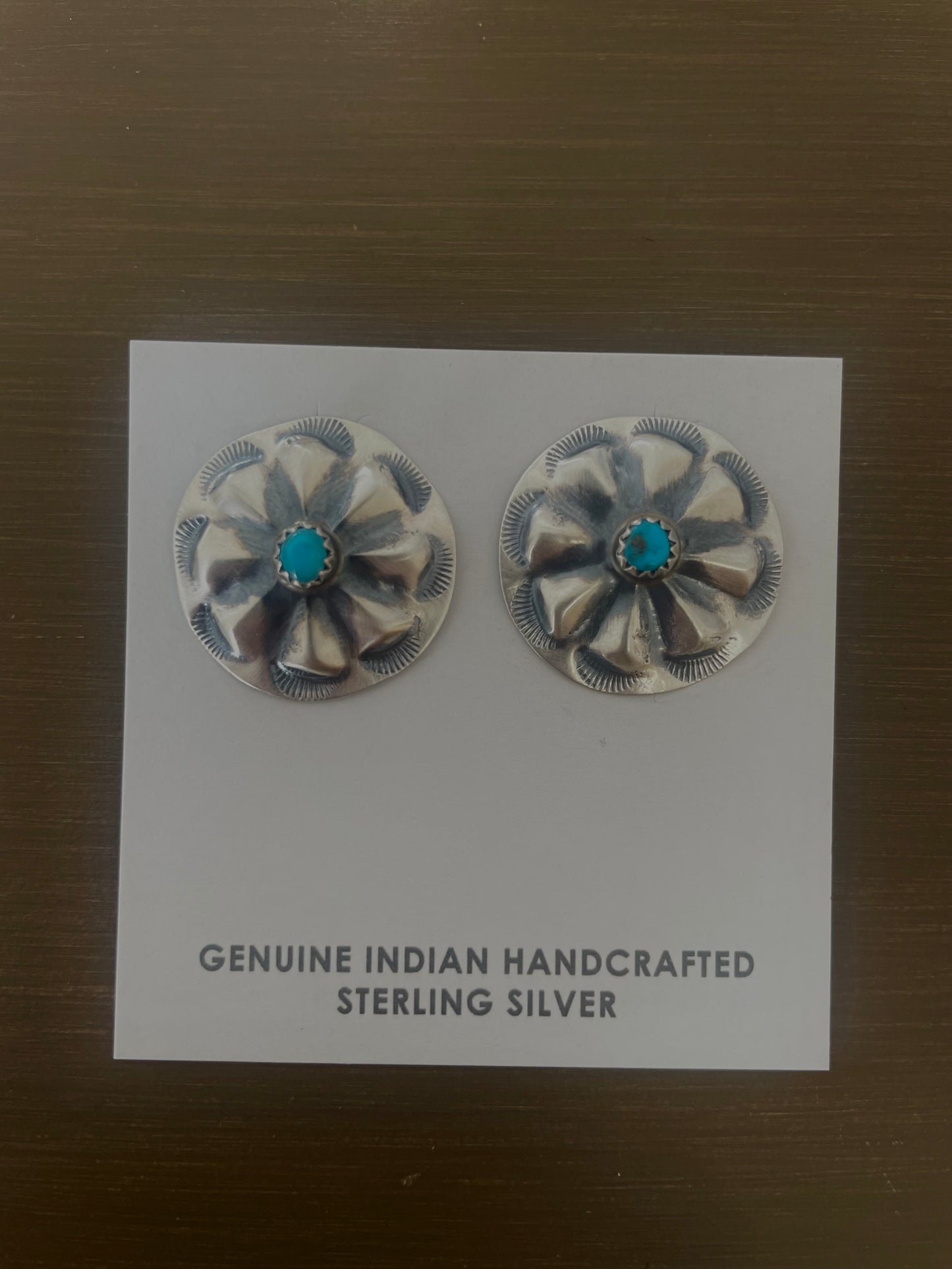 Turquoise Concho Stud Earrings